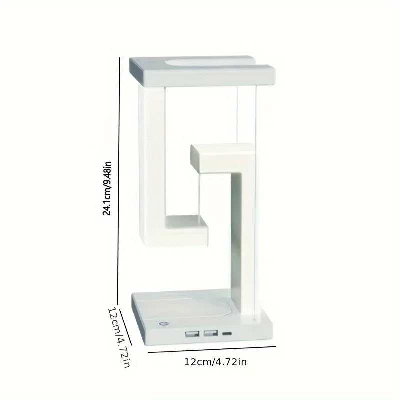 Wireless Charger Stand USB 2 Port Mobile Phone Fast Charging Station Adjustable LED Table Lamp Creative Lights Bedroom Lighting