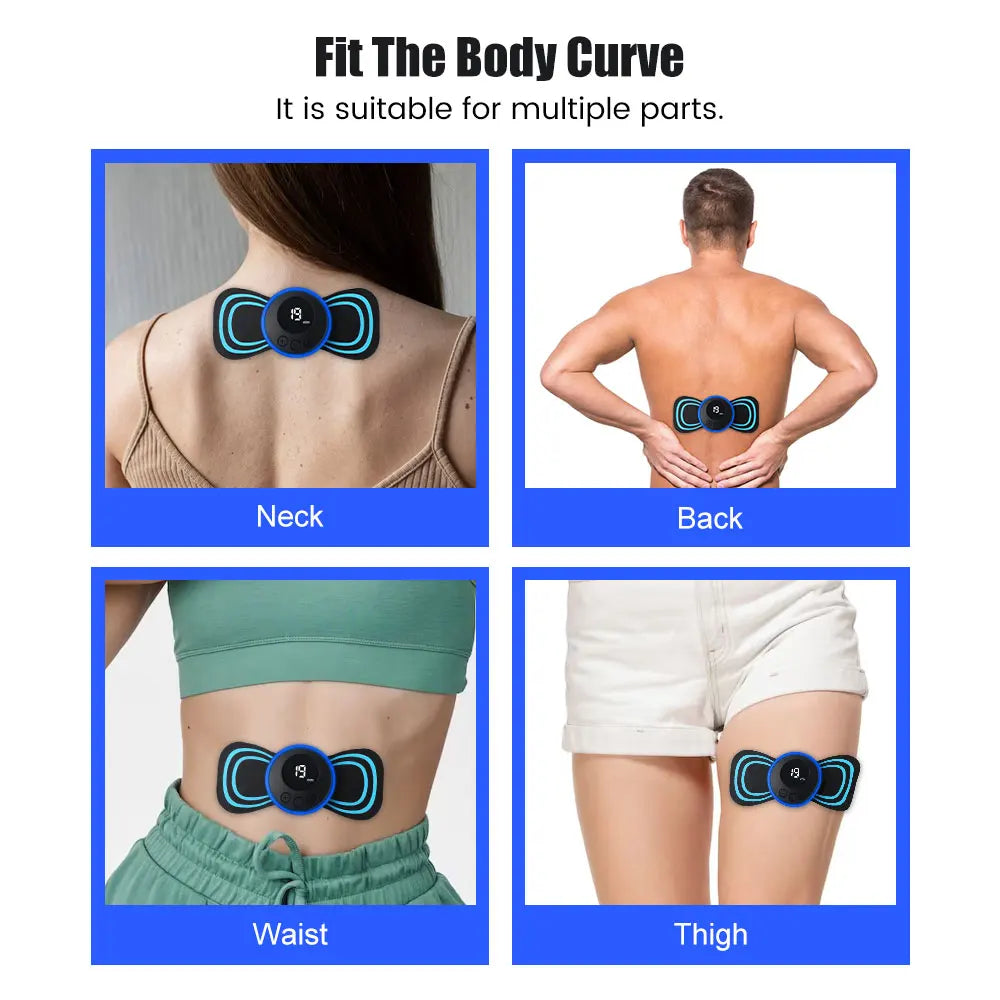 Portable Electric 8 Modes EMS Mini Neck Massager Shoulder Cervical Massage Muscle Stimulator Pain Relief Neck Back Relaxation