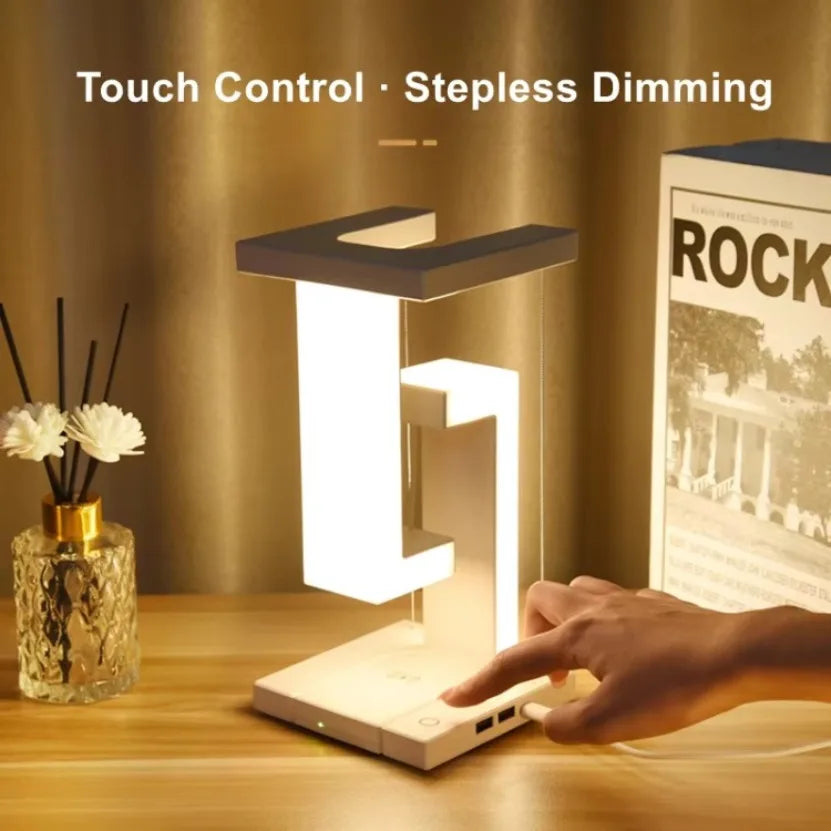 Wireless Charger Stand USB 2 Port Mobile Phone Fast Charging Station Adjustable LED Table Lamp Creative Lights Bedroom Lighting